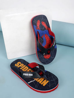 Kidsville - Spider Man Printed Kids Boys Navy Blue Flipflops