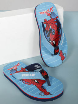 Kidsville - Spider Man Printed Kids Boys Sky Blue Flipflops