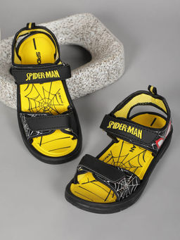 Kidsville - Spiderman Printed Kids Boys Black Sports Sandals