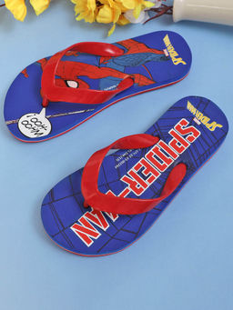 Kidsville - Spiderman Printed Kids Boys Blue Flipflops