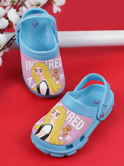 Kidsville - Barbie Printed Kids Girls Blue Clogs