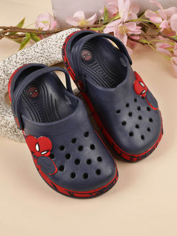 Kidsville - Spiderman Printed Kids Boys Navy Blue Clogs
