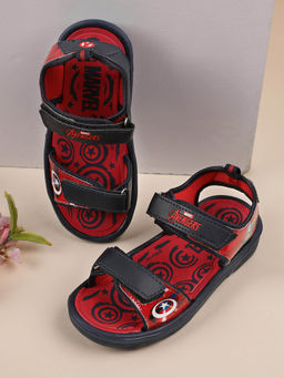 Kidsville - Captain America Printed Kids Boys Navy Blue Sports Sandals