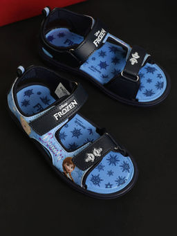 Kidsville - Frozen Printed Kids Girls Navy Blue Sandals
