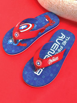 Kidsville - Captain America Printed Kids Boys Blue Flipflops