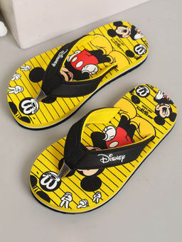 Kidsville - Mickey & Friends Printed Kids Boys Yellow Flipflops