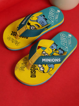 Kidsville - Minions Printed Kids Boys Yellow & Blue Flipflops