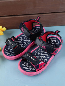 Kidsville - Barbie Printed Kids Girls Navy Blue Sandals
