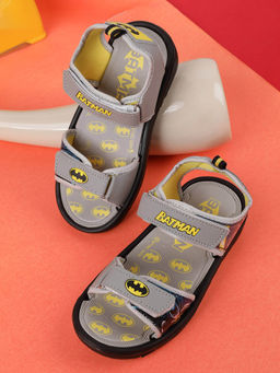 Kidsville - Batman Printed Kids Boys Grey Sports Sandals
