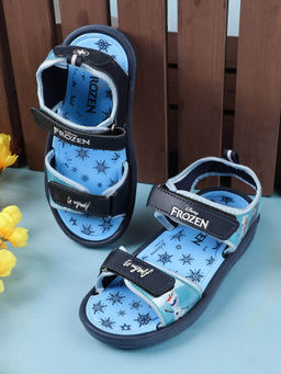 Kidsville - Frozen Printed Kids Girls Navy Blue Sandals