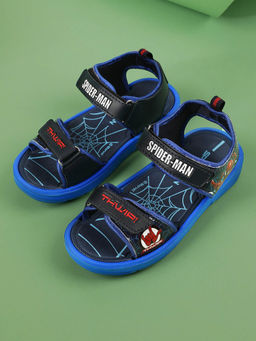 Kidsville - Spiderman Printed Kids Boys Navy Blue Sports Sandals