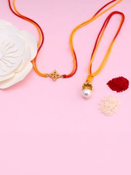 GIVA - 925 Silver Golden Bridging Hearts Bhaiya Bhabhi Rakhis