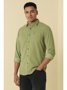 Allen Solly - Men Olive Solid Full Sleeves Casual Shirt