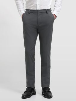 Arrow Newyork - Men's Grey Solid Jackson Super Slim Fit Trouser