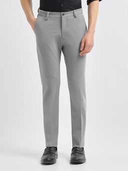 Arrow Newyork - Men's Grey Solid Jackson Super Slim Fit Trouser