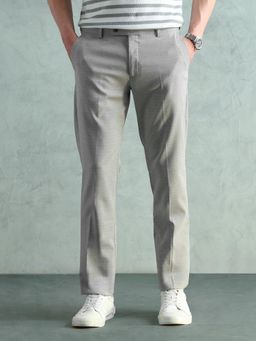 Arrow - Men's Grey Mid Rise Heathered Trouser
