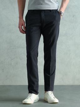 Arrow - Men's Blue Mid Rise Heathered Trouser