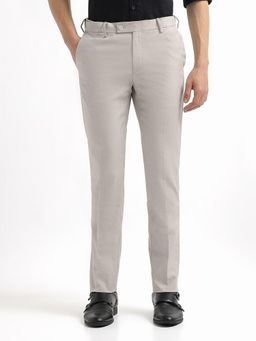 Arrow - Men's Cream Regular Fit Textured Trouser