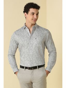 Allen Solly - Men Grey Floral Print Full Sleeves Formal Shirt