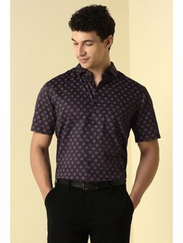 Allen Solly - Men Purple Floral Print Half Sleeves Casual Shirt