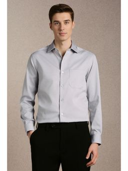 Louis Philippe - Men Grey Solid Full Sleeves Formal Shirt