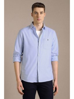 Louis Philippe - Men Light Blue Solid Full Sleeves Casual Shirt