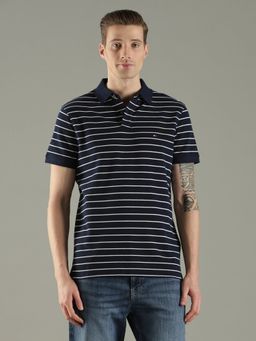 Tommy Hilfiger - Men's Navy Blue Stripes Polo T-Shirt