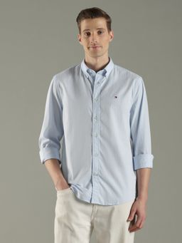 Tommy Hilfiger - Blue Striped Regular Fit Cotton Shirt