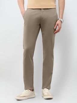 U.S. POLO ASSN. - Men's Beige Solid Austin Slim Fit Trouser