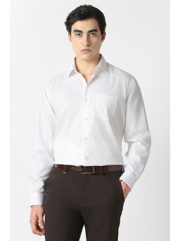 Van Heusen - Men White Textured Full Sleeves Formal Shirt
