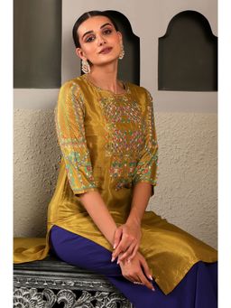 W - Yellow Solid Kurta