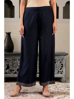 W - Blue Solid Parallel Pant