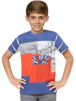 Jack & Jones Junior - Boys X Marvel Blue Spider Man Crew Neck T-shirt