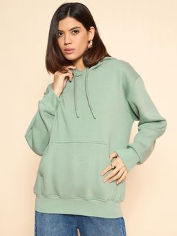 COLOR CAPITAL - Women's Oversized Solid Green Hoodie