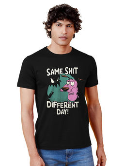 The Souled Store - Men Official Courage Same Shit Black T-shirts