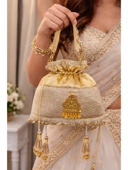 BOXWISH BY BHUMIKA - Gold Women Embroidered Potli Bag