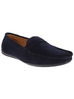 Louis Stitch - Solid Blue Italian Suede Leather Loafers