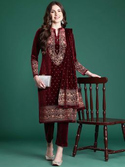 CAYMAN - Embroidered Pure Wool Kurta Set with Dupatta