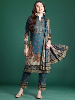 CAYMAN - Woven Design Printed Kurta Set with Dupatta