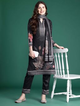 CAYMAN - Charcoal Printed Kurta Set with Dupatta