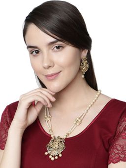 Anika's Creations - Anika's Creation Exclusive Meenakari Traditional Temple Jewellery Set