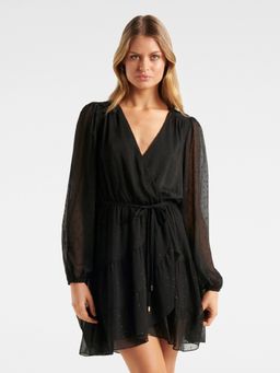 Forever New - Black Rose Metallic Tiered Mini Skater Dress (Set of 2)