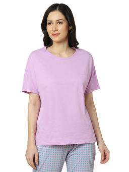 Triumph - Mix & Match Organic Cotton Half Sleeve Round Neck Top - Purple