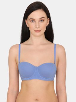 Zivame - Beautiful Basics Padded Wired Medium Coverage Strapless Bra - Wedgewood2