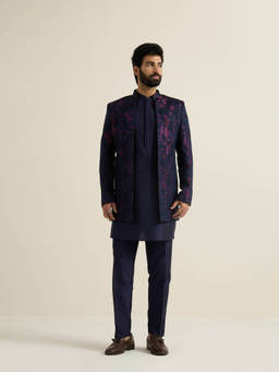 KISAH - Blue Bandhgala With Kurta and Trouser