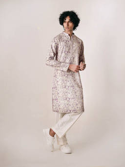 KISAH - Purple Printed Kurta With Trouser