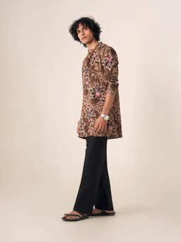 KISAH - Brown Printed Kurta With Trousers