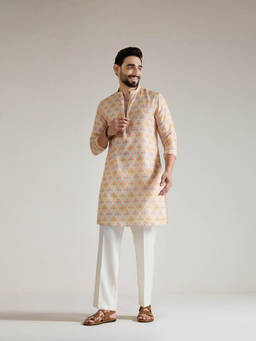 KISAH - Yellow Geometric Kurta With Trouser