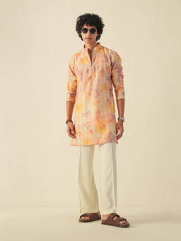 KISAH - Orange Abstract Kurta With Trouser