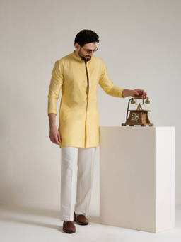 KISAH - Yellow Solid Kurta With Trouser